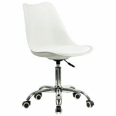 Кресло стул BRABIX "Eames MG-310 CH", хром, пластик белый, экокожа белая, 532923 | фото 2