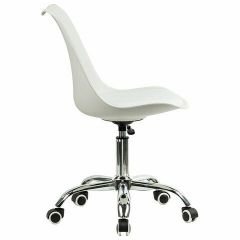 Кресло стул BRABIX "Eames MG-310 CH", хром, пластик белый, экокожа белая, 532923 | фото 3