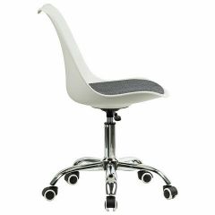 Кресло стул BRABIX "Eames MG-310 CH", хром, пластик белый, ткань серая, 532924 | фото 3